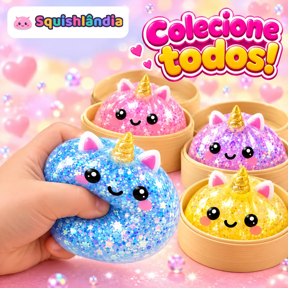 Bao Unicórnio Glitter: colecione