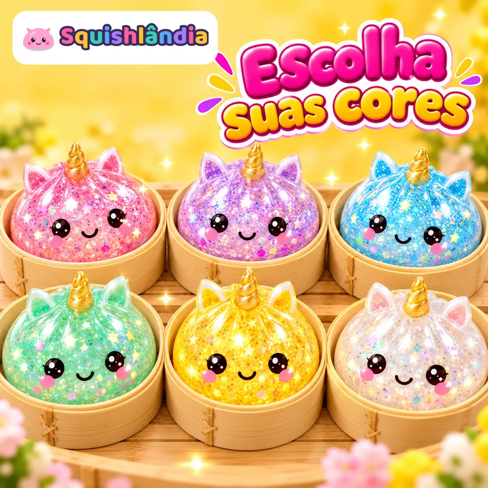 Bao Unicórnio Glitter: cores