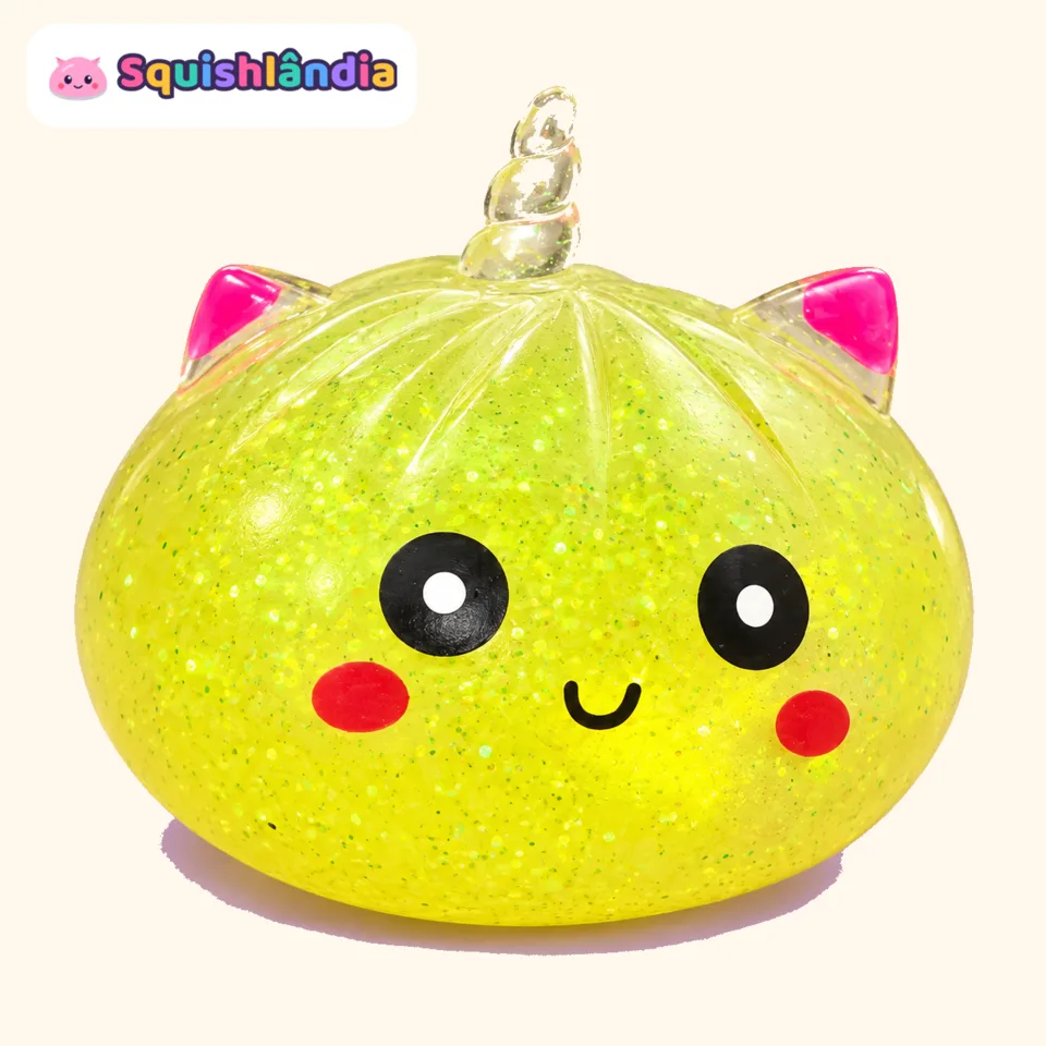 Bao Unicórnio Glitter Amarelo