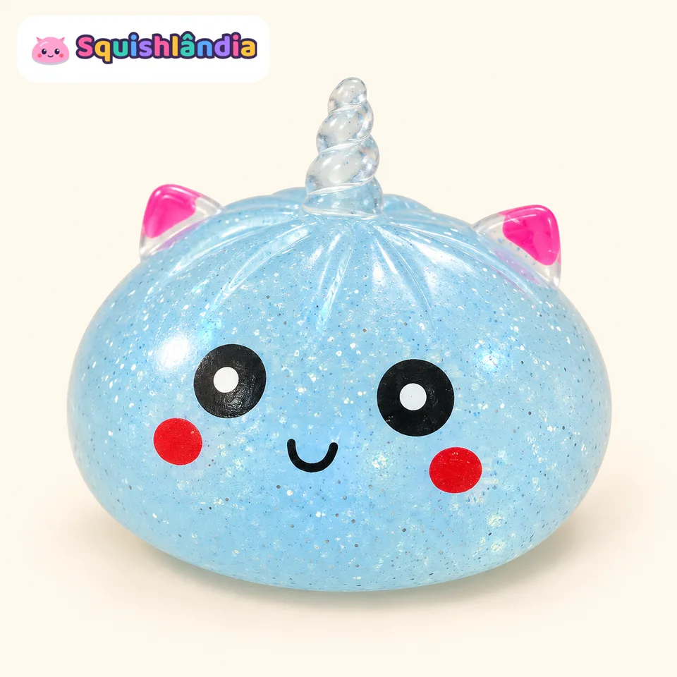 Bao Unicórnio Glitter Azul-bebê