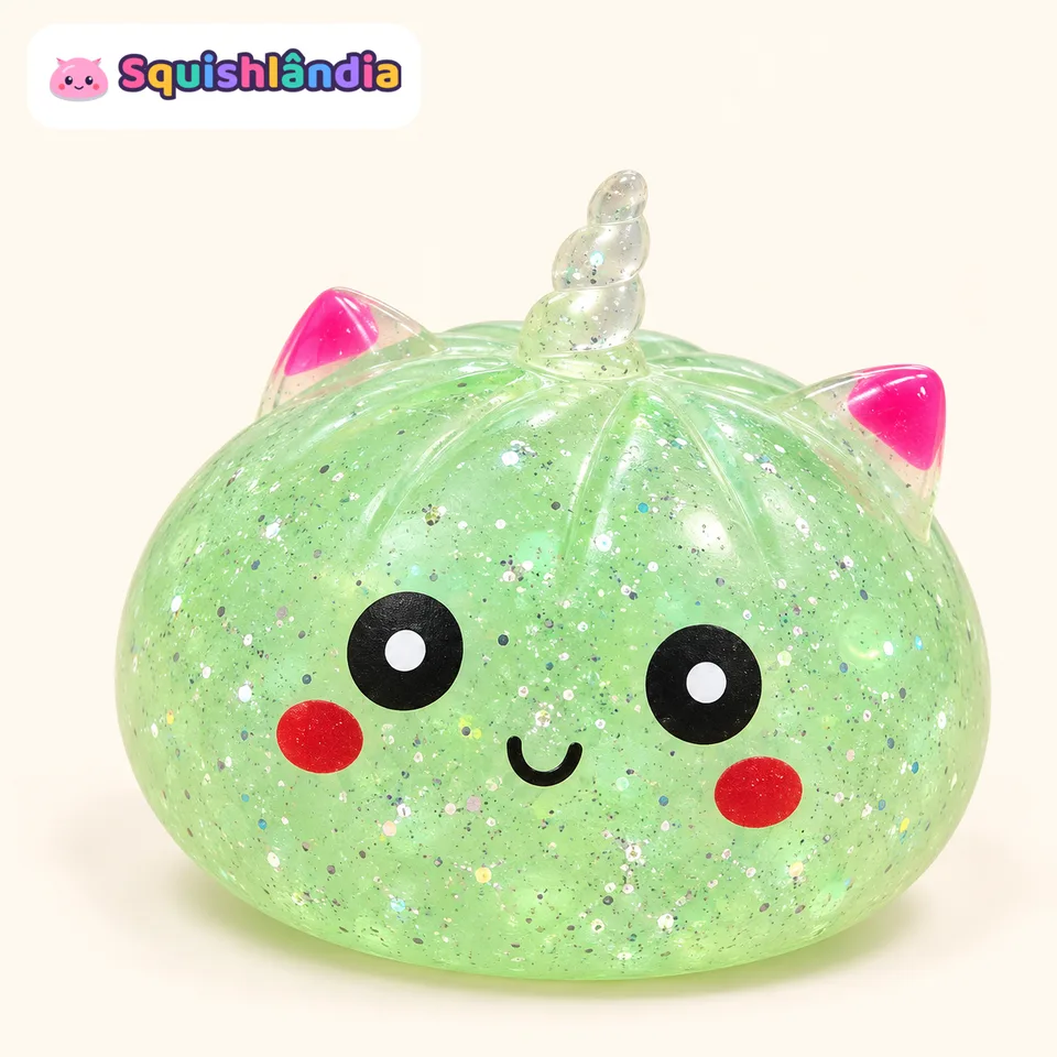 Bao Unicórnio Glitter Menta