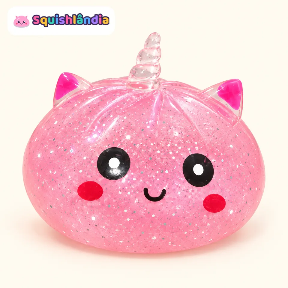 Bao Unicórnio Glitter Rosa